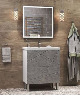 Тумба под раковину напольная Vigo Geometry tn.bsf.GEO.FOS.60.2Y 60 см бетон